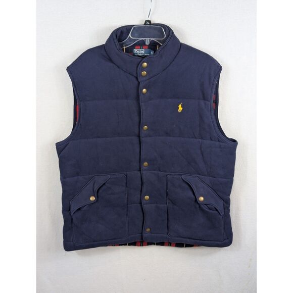 Polo by Ralph Lauren Other - Polo Ralph Lauren Quilted Flannel Lined Vest Navy Blue Men's Size XL